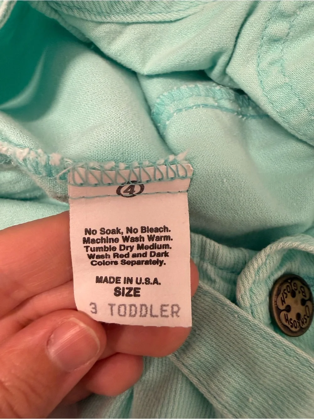 1980s Vintage OshKosh B'gosh Mint Green Toddler Overalls - Rare Find